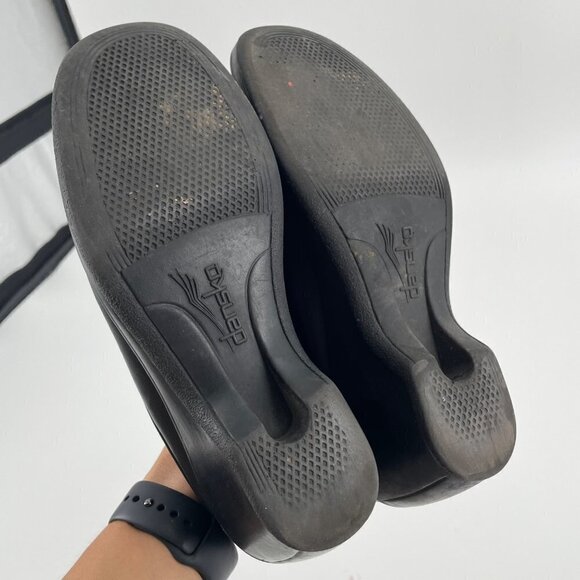 Dansko Black Leather Slip On Clogs Womens Size 7 EU 38 Comfort Neutral Classic - Picture 6 of 9